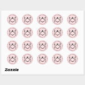 Eet Drink en wees getrouwd roze bruiloft Ronde Sticker (Vel)