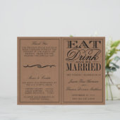 Eet, Drink en wees getrouwd Rustic Kraft Wedding (Staand voorkant)