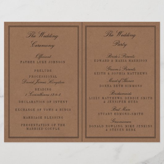 Eet, Drink en wees getrouwd Rustic Kraft Wedding (Achterkant)