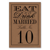Eet, Drink en wees getrouwd Rustic Kraft Wedding Kaart (Achterkant)