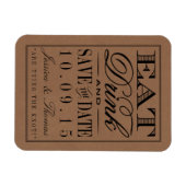 Eet, Drink en wees getrouwd Rustic Kraft Wedding Magneet (Horizontaal)