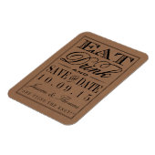 Eet, Drink en wees getrouwd Rustic Kraft Wedding Magneet (Linkerzijde)