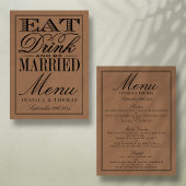 Eet, Drink en wees getrouwd Rustic Kraft Wedding Menu