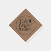 Eet, Drink en wees getrouwd Rustic Kraft Wedding Servet (Hoek)