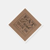 Eet, Drink en wees getrouwd Rustic Kraft Wedding Servetten (Hoek)