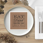 Eet, Drink en wees getrouwd Rustic Kraft Wedding Servetten