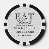 Eet, Drink en wees getrouwd Sinaasappel Flowers Poker Chips (Voorkant)