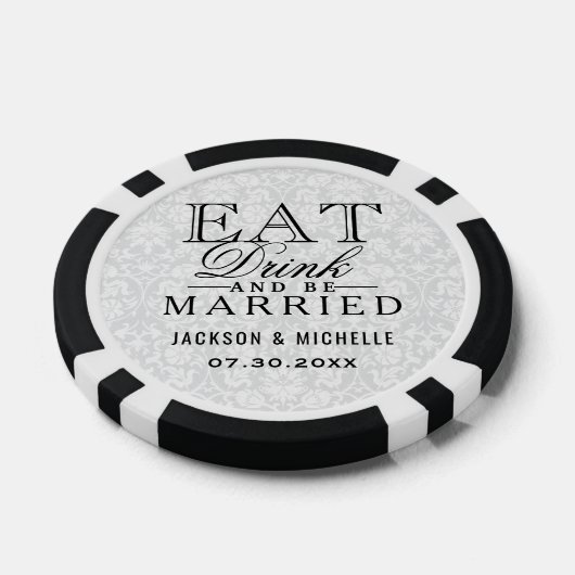 Eet, Drink en wees getrouwd Sinaasappel Flowers Poker Chips (Enkel)