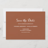 Eet Drink en wees getrouwd Terracotta Foto Save The Date (Achterkant)