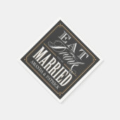  Eet Drink en Wees getrouwd Trouwservetten Servetten (Hoek)