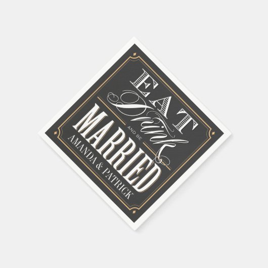  Eet Drink en Wees getrouwd Trouwservetten Servetten (Hoek)