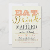 Eet DRINK EN WEES GETROUWD Uitnodiging voor de Tro (Voorkant)