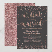 Eet Drink en wees getrouwd Verloving Kaart (Voorkant / Achterkant)