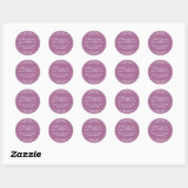 Eet Drink en wees getrouwd Violet bruiloft Monogra Ronde Sticker (Vel)