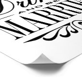 Eet, Drink en wees getrouwd - Wit trouwbord Poster (Hoek)