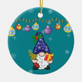 Eet Drink en wees Gnomie Keramisch Ornament