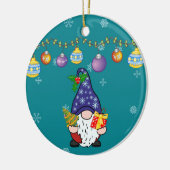 Eet Drink en wees Gnomie Keramisch Ornament (Links)