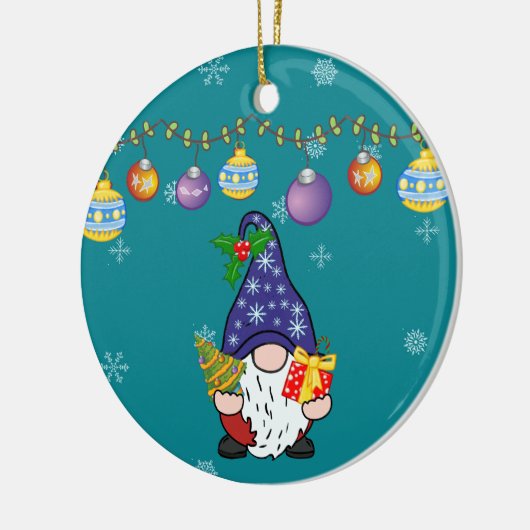 Eet Drink en wees Gnomie Keramisch Ornament (Links)