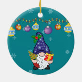 Eet Drink en wees Gnomie Keramisch Ornament (Achterkant)