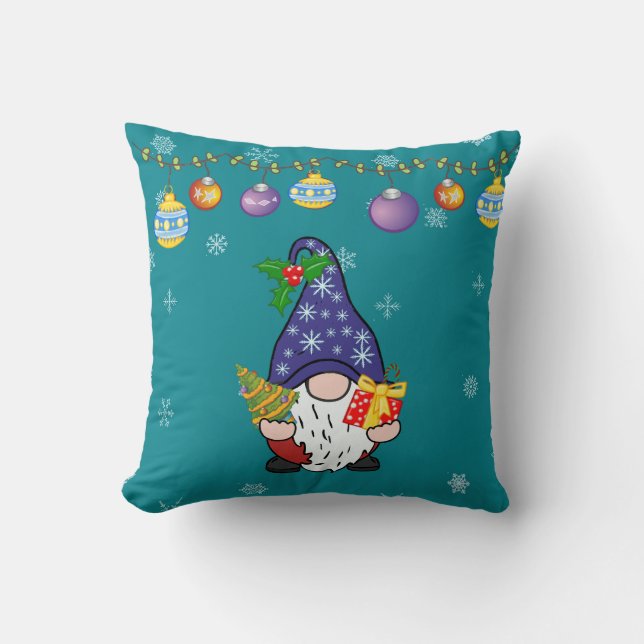 Eet Drink en wees Gnomie Kussen (Voorkant)