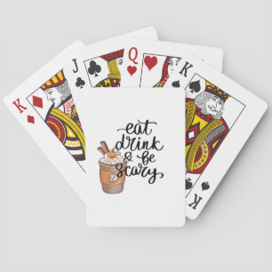 Eet, Drink En Wees Grappig En Trendy Schrikbarend Pokerkaarten
