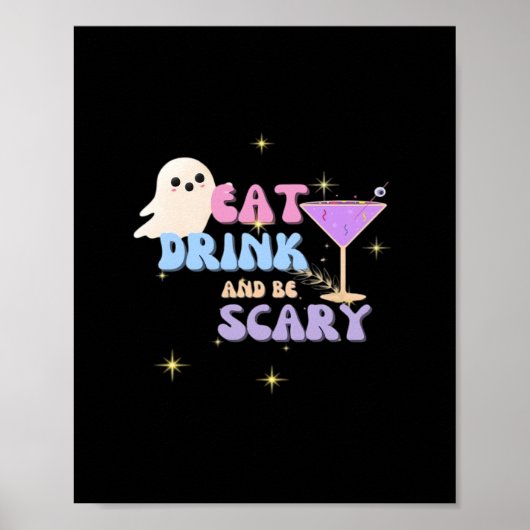 Eet, drink en wees grappig eng Halloween casual un Poster (Voorkant)