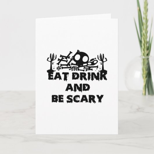 Eet, drink en wees grappig eng ontwerp creatieve g kaart (Voorkant)