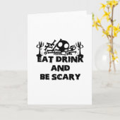 Eet, drink en wees grappig eng ontwerp creatieve g kaart (Gele Bloem)