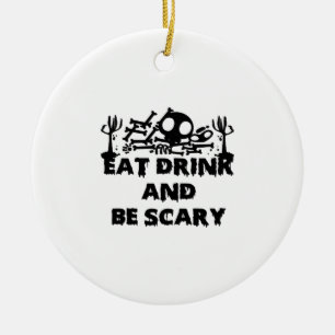 Eet, drink en wees grappig eng ontwerp creatieve g keramisch ornament
