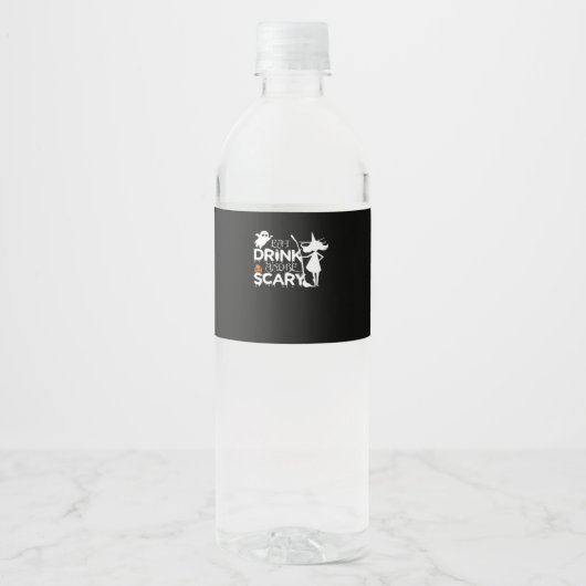 Eet, drink en wees grappig schrikbarend waterfles etiket (Voorkant)
