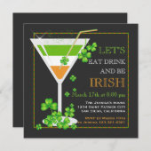 Eet, Drink en wees Iers St. Patrick's Day Cocktail Kaart (Voorkant / Achterkant)