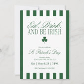 Eet, drink en wees Iers St. Patrick's Day Kaart (Voorkant)