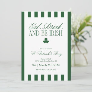 Eet, drink en wees Iers St. Patrick's Day  Kaart