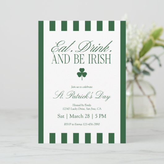 Eet, drink en wees Iers St. Patrick's Day Kaart (Staand voorkant)