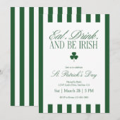Eet, drink en wees Iers St. Patrick's Day Kaart (Voorkant / Achterkant)