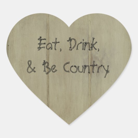 Eet, drink en wees landelijk hart sticker (Voorkant)