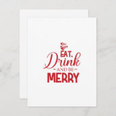 Eet Drink en wees lekker Feestdagenkaart (Voorkant / Achterkant)