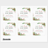 Eet, Drink en wees lekker | Holly kerstparty Vierkante Sticker (Vel)