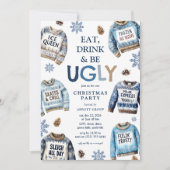 Eet, Drink en wees lelijk! Lelijke trui kerstfeest Kaart (Voorkant)