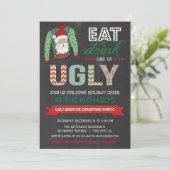 Eet Drink en wees lelijke trui kerstfeest Kaart (Staand voorkant)