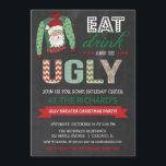 Eet Drink en wees lelijke trui kerstfeest Kaart<br><div class="desc">Voor een geavanceerdere aanpassing van dit ontwerp,  selecteer hierboven eenvoudig de knoop "van het Aanpassen"!</div>