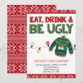 Eet, Drink en wees lelijke trui kerstvakantie Kaart (Voorkant / Achterkant)