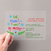 Eet, Drink en wees lief, sluit je aan bij ons kers Acryl Uitnodigingen (Insitu (Draagbaar))