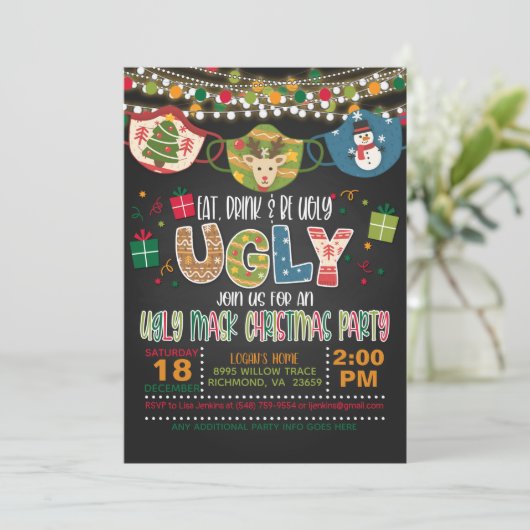 Eet, Drink en wees lomp - lomp kerstfeest Kaart (Staand voorkant)