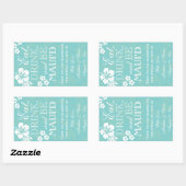 Eet, Drink en wees Maui'd bruiloft wijnlabels 750m Rechthoekige Sticker (Vel)