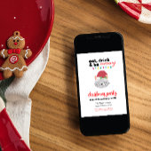 Eet Drink en wees Meowy Cartoon Santa Cat Christma