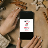 Eet Drink en wees Meowy Cartoon Santa Cat Christma Kaart