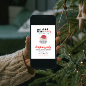 Eet Drink en wees Meowy Cartoon Santa Cat Party Kaart