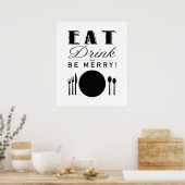 Eet, Drink en wees Merry (11x14) Poster (Keuken)