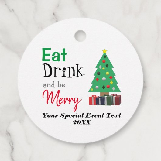 Eet, Drink en wees Merry Bedankjes Labels (Achterkant)